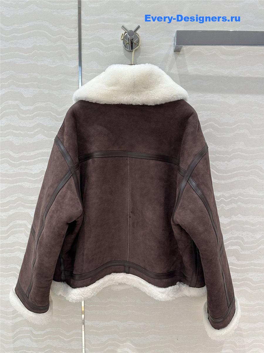 L0r0 P1ana brown leather jacket