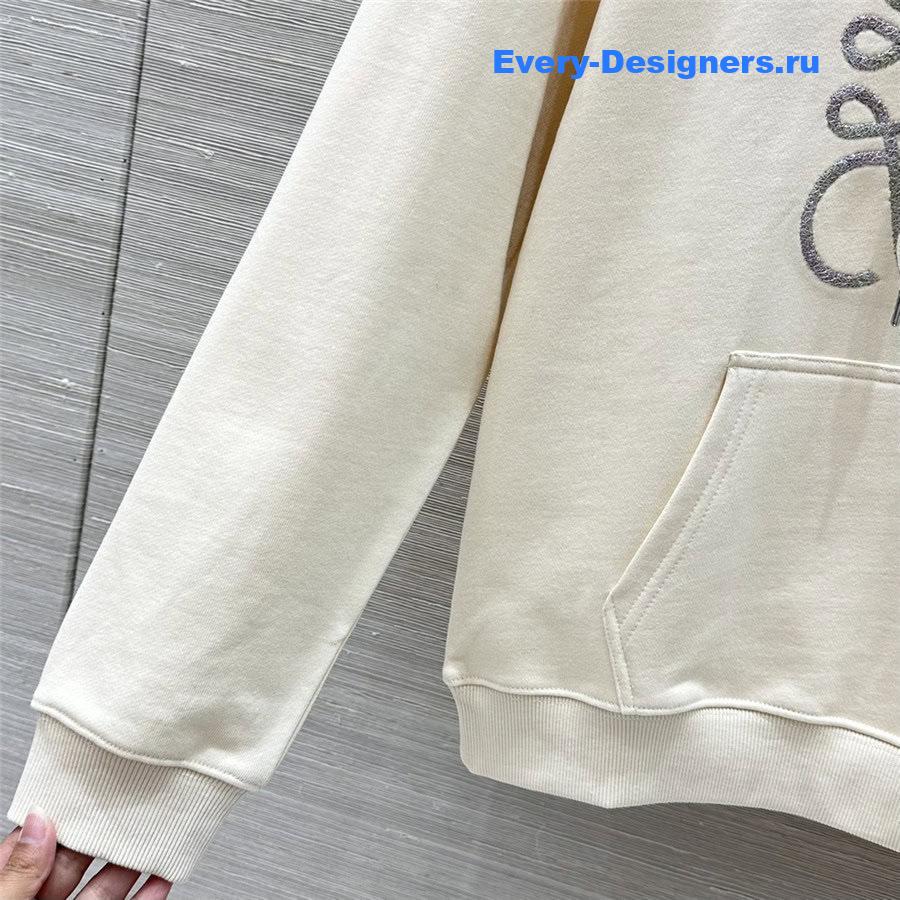 L0ew* embroidered logo hoodie white