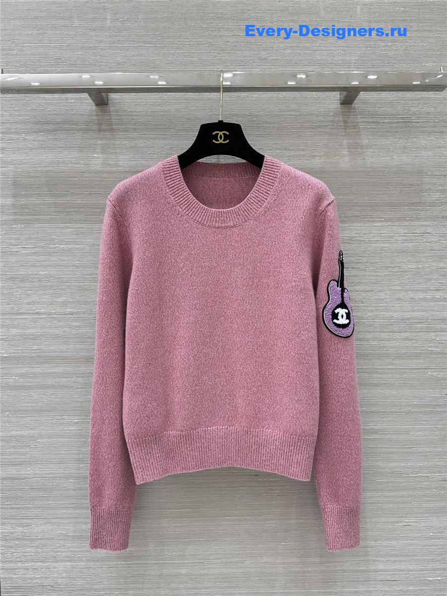CC Applique Knit Sweater in Pink
