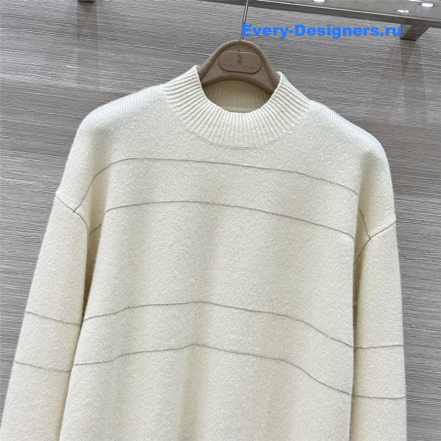 BC Beading Knitted Sweater in White