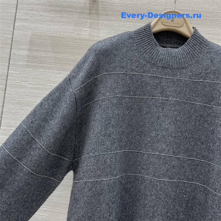 BC Beading Knitted Sweater in Grey