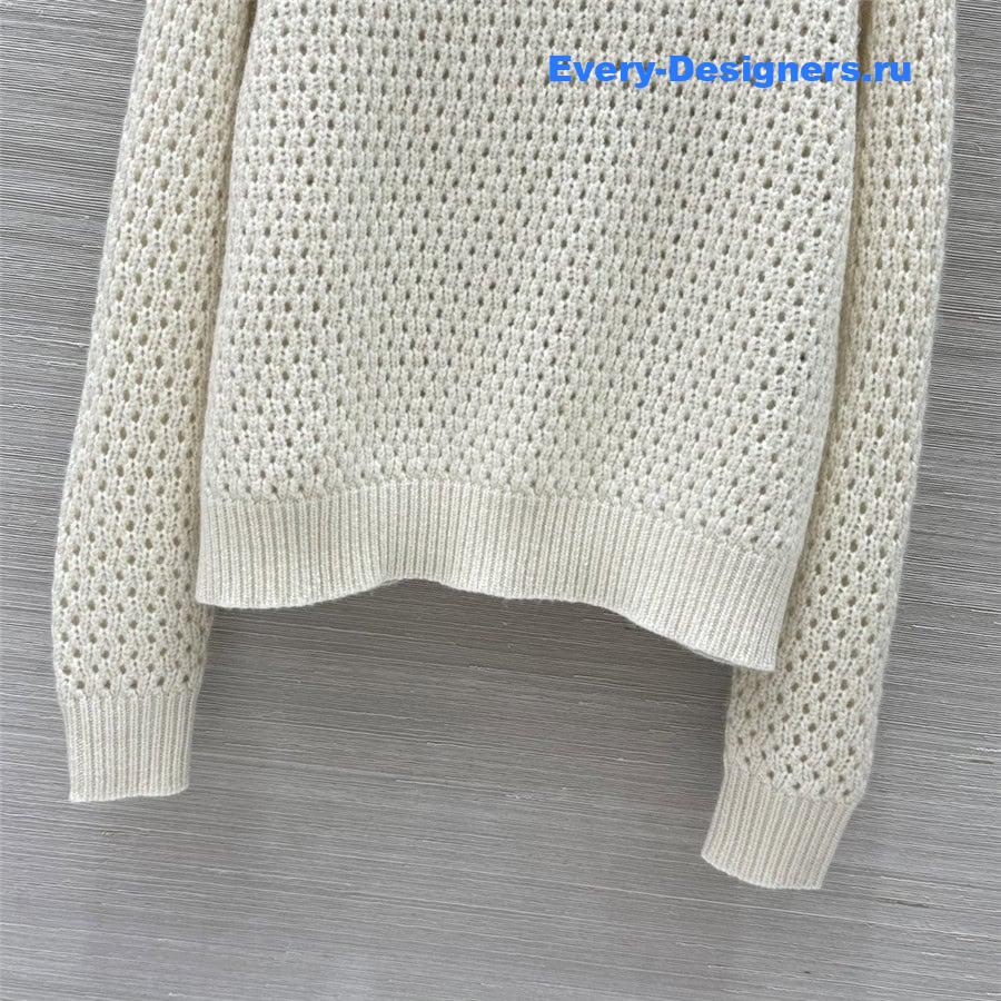 L0r0 P1ana hollow crochet turtleneck top
