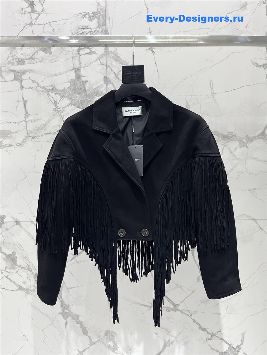 Y51 fringed sheepskin coat