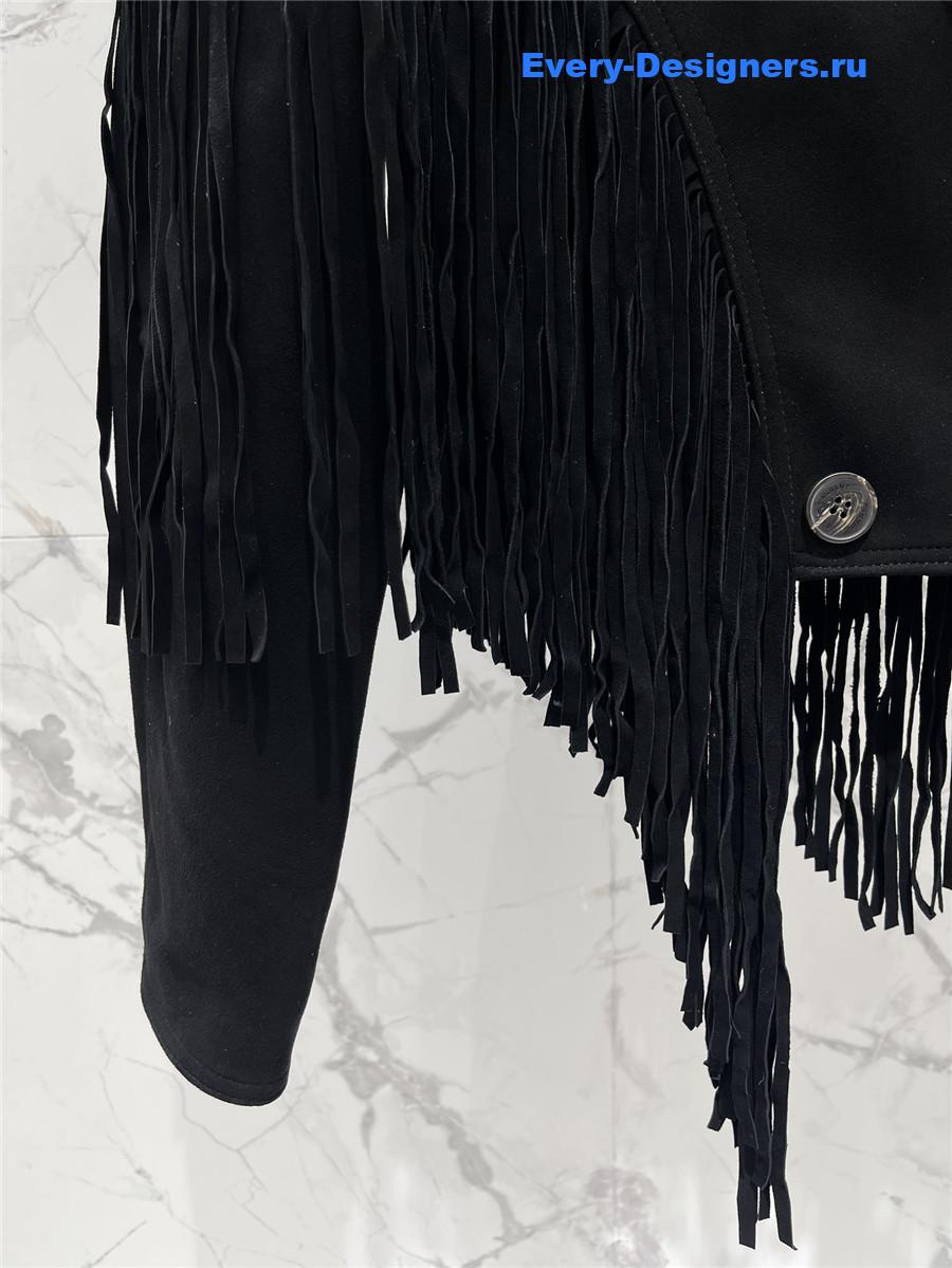 Y51 fringed sheepskin coat