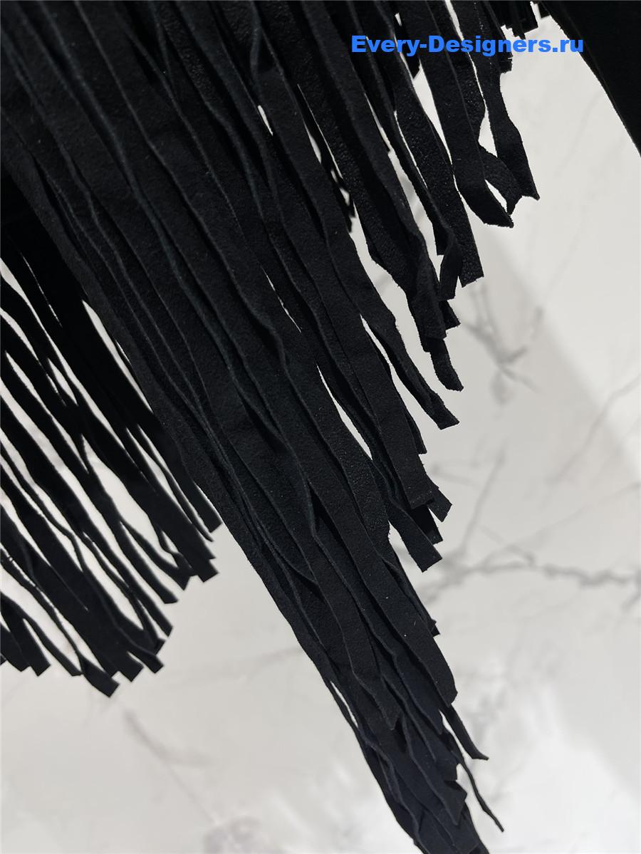 Y51 fringed sheepskin coat