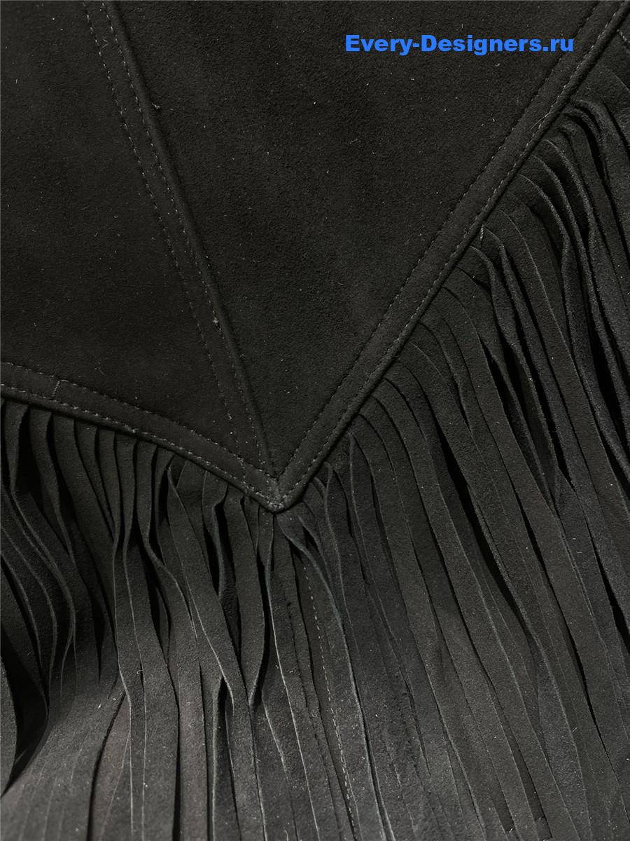 Y51 fringed sheepskin coat