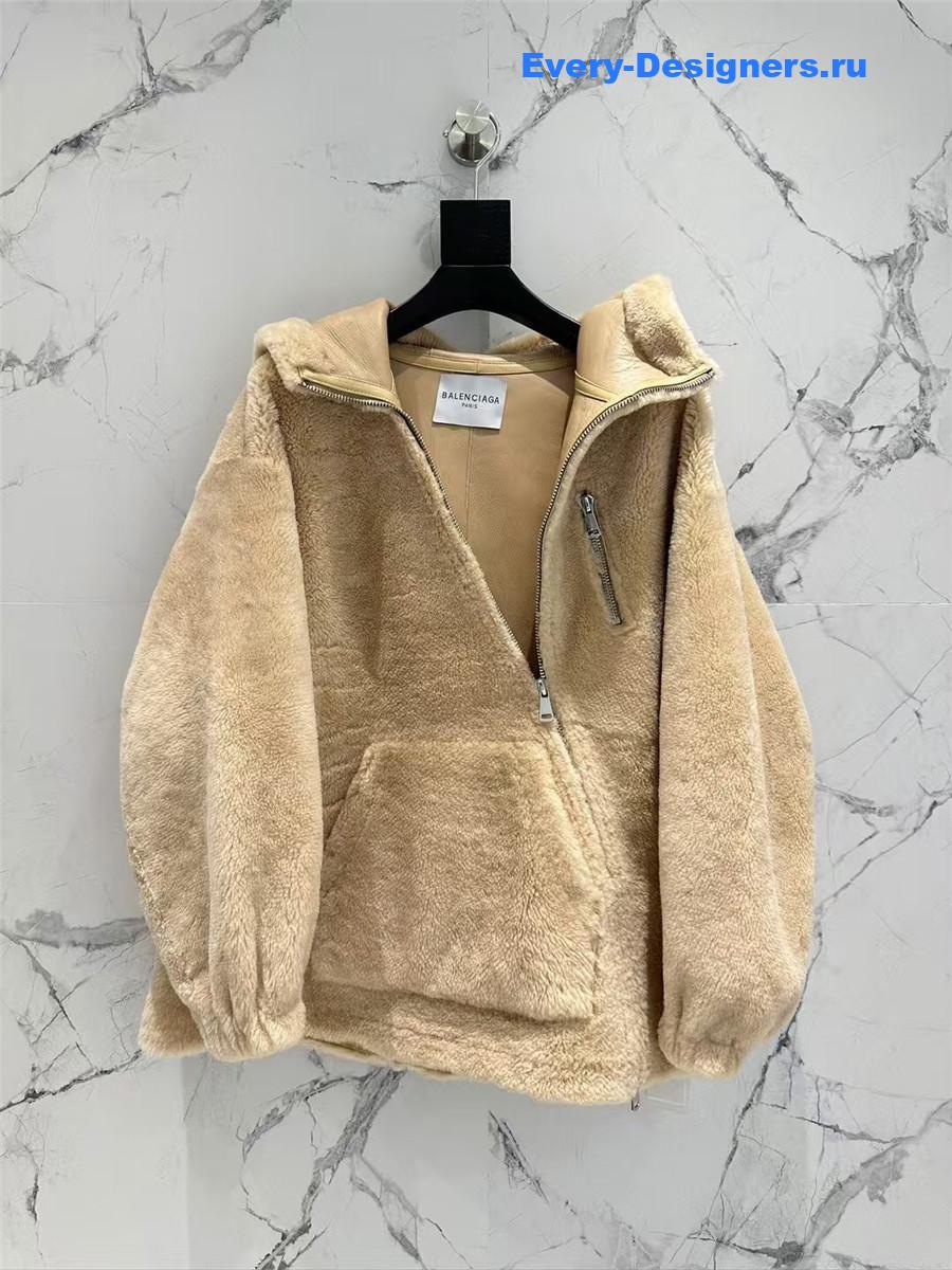 Ba1en*iaga wool and shearling coat