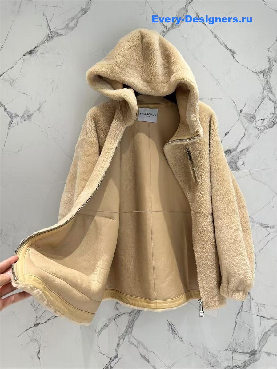 Ba1en*iaga wool and shearling coat