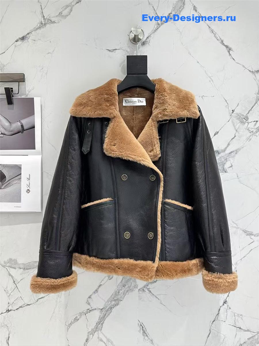 D10r sheepskin fur coat