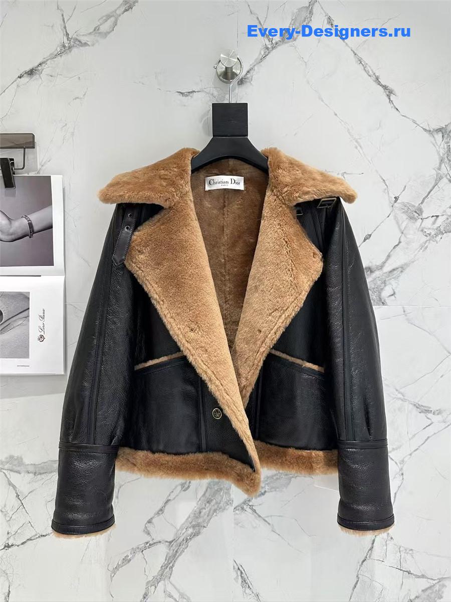 D10r sheepskin fur coat