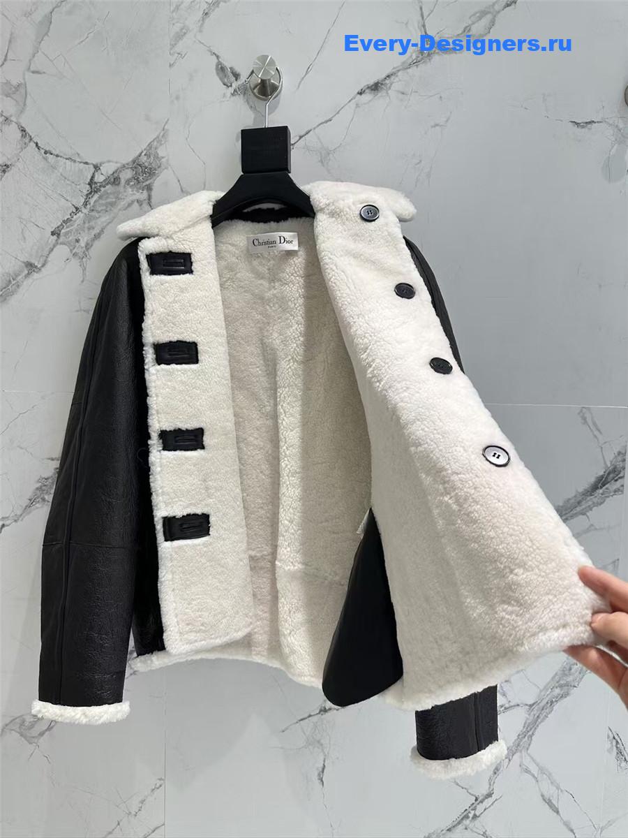 D10r sheepskin fur coat