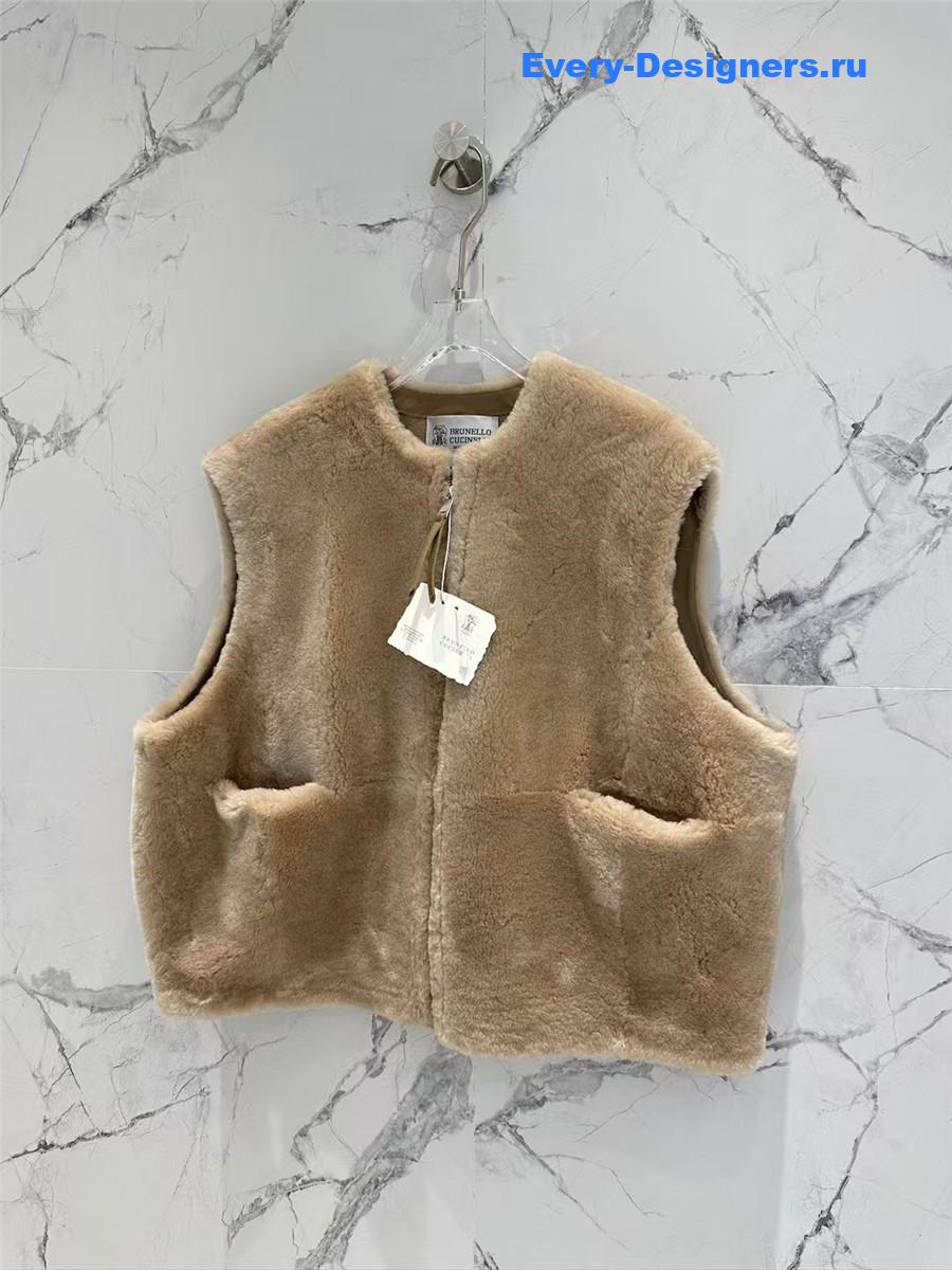 BC Sheep Curly Lapel Leather Vest