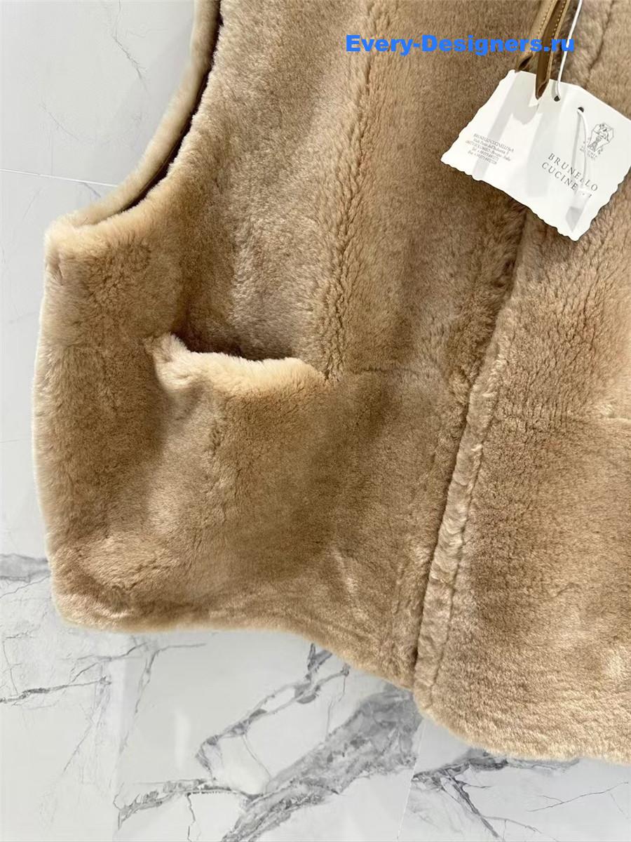 BC Sheep Curly Lapel Leather Vest