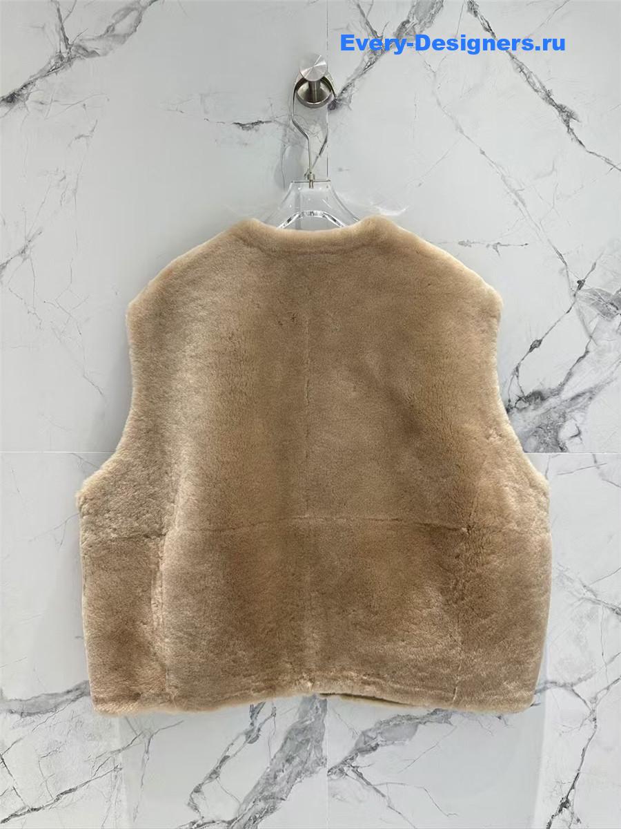 BC Sheep Curly Lapel Leather Vest