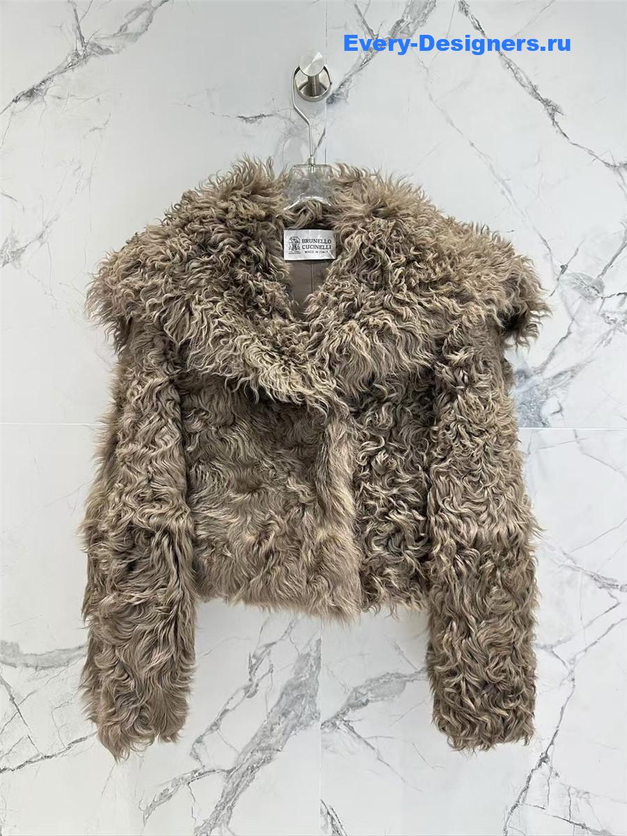 BC Sheepskin Shearling Coat with Curly Collar