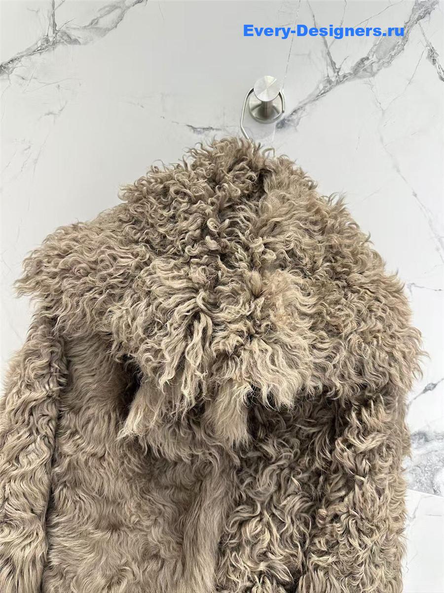 BC Sheepskin Shearling Coat with Curly Collar