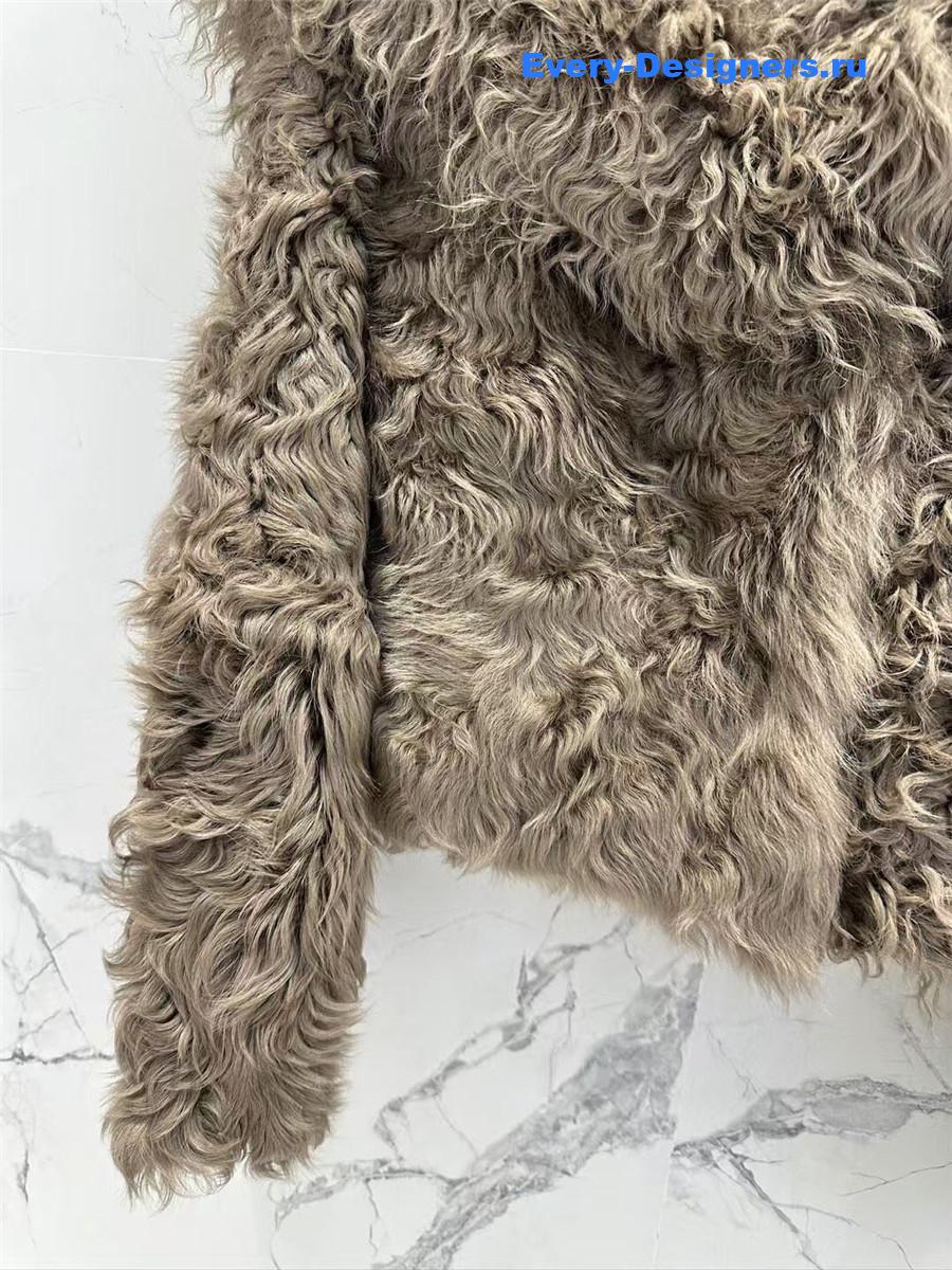BC Sheepskin Shearling Coat with Curly Collar