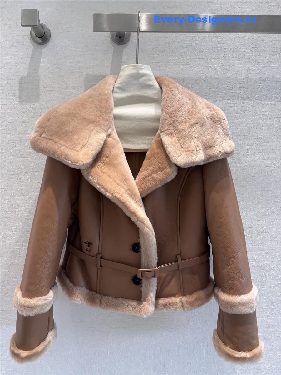 D10r sheepskin fur coat