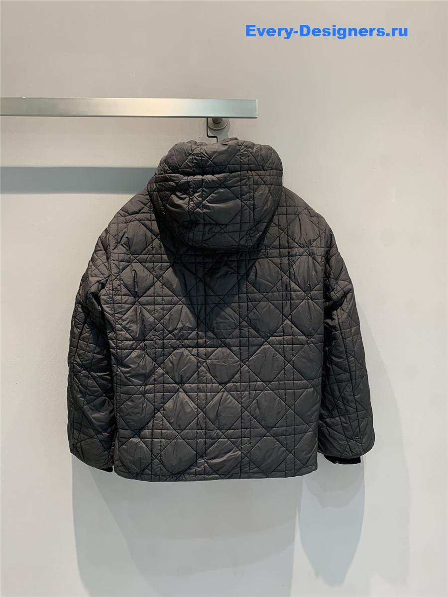 D10r rattan check hooded jacket
