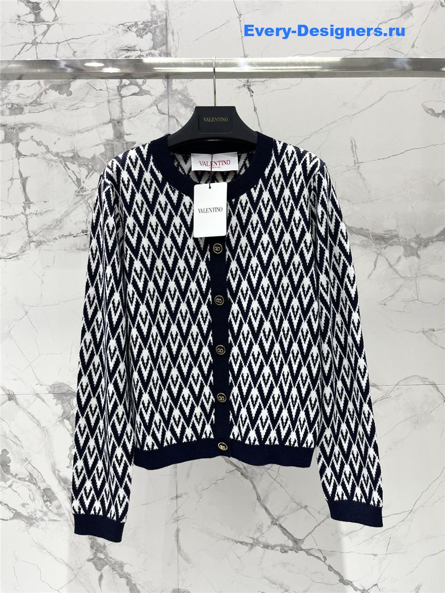 Va1e*ntin0 toute la v cardigan in black