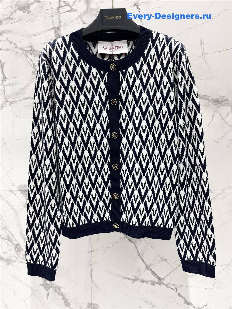 Va1e*ntin0 toute la v cardigan in black