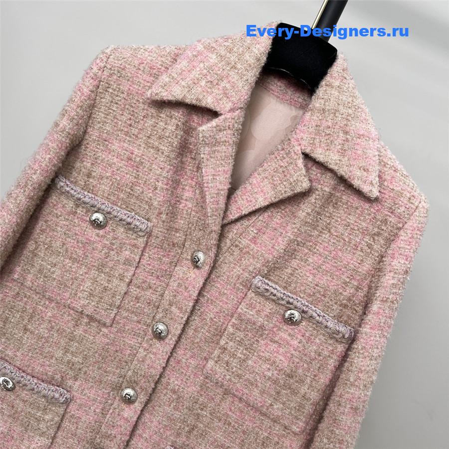 CC pink check tweed jacket