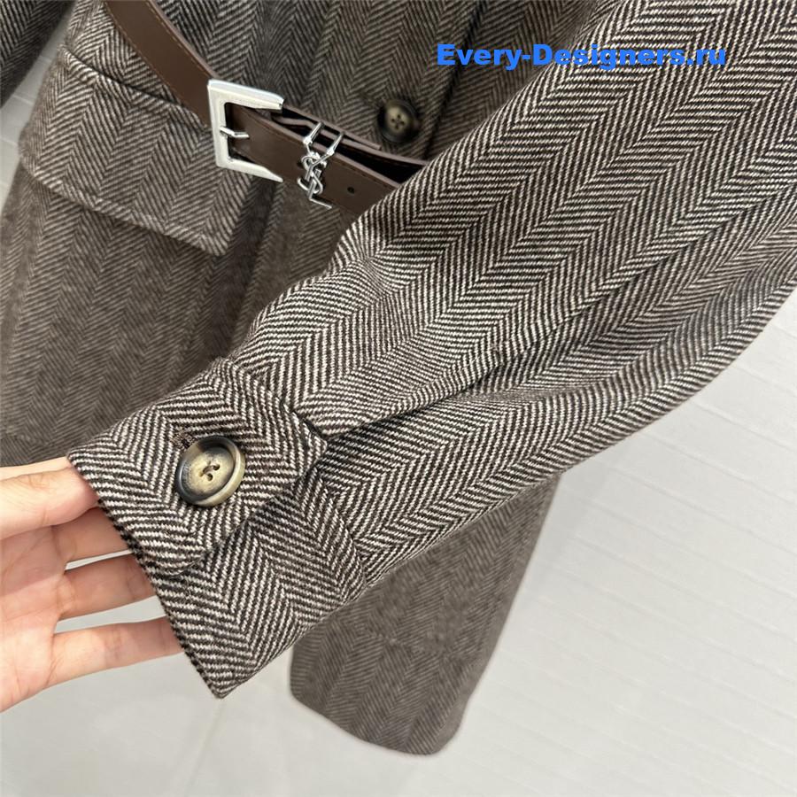 Y51 wool stand collar coat