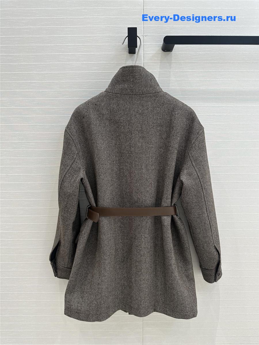 Y51 wool stand collar coat