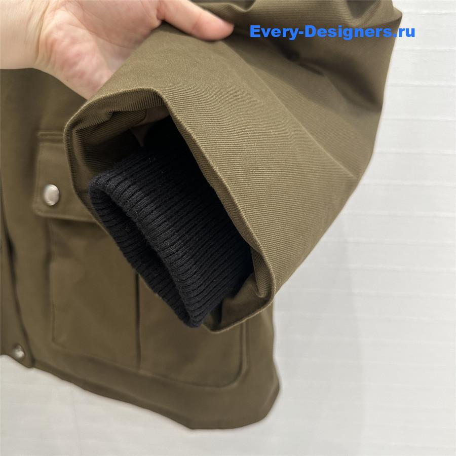 M1um1u lapel canvas cotton jacket