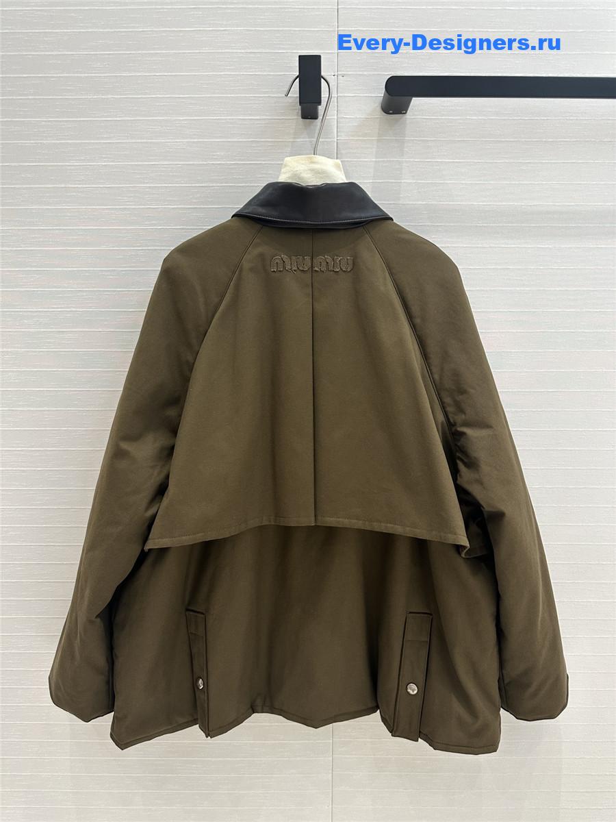 M1um1u lapel canvas cotton jacket