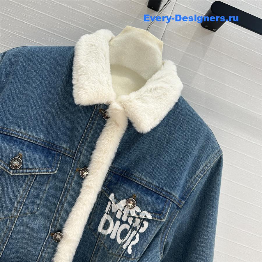 D10r graffiti print water blue denim jacket