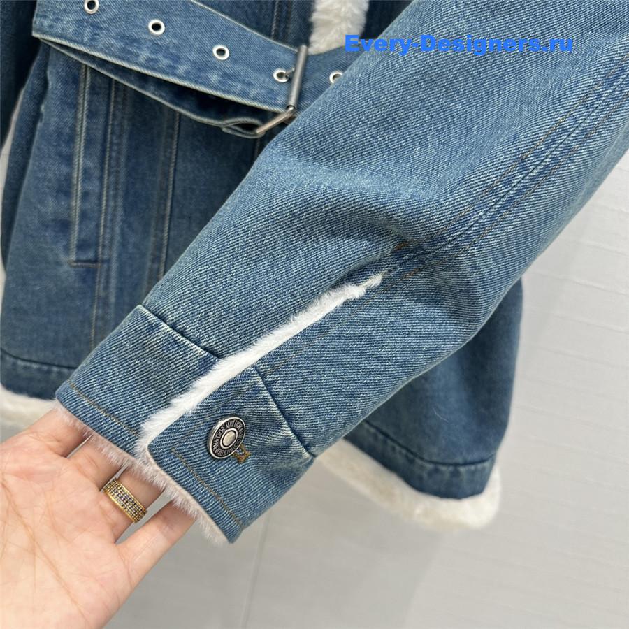 D10r graffiti print water blue denim jacket