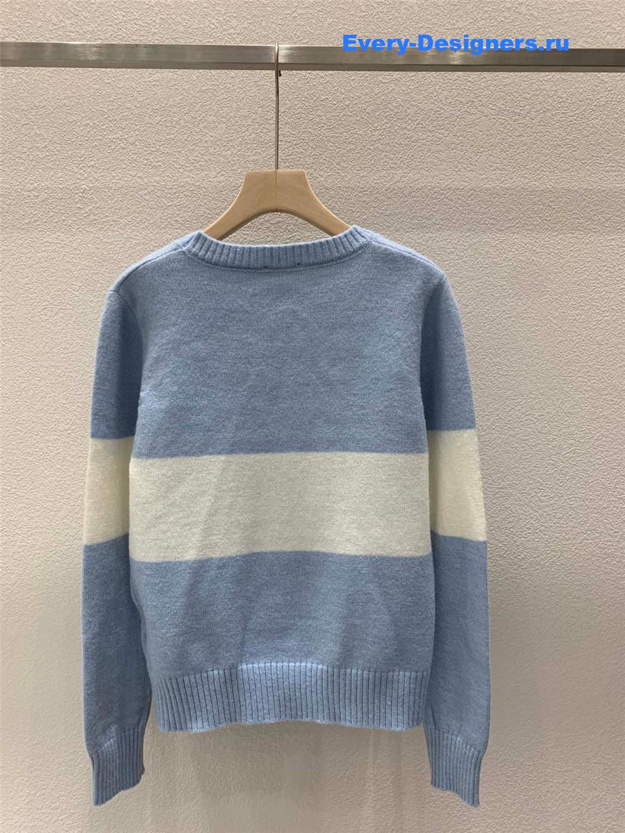 CC Logo Jacquard Knit Sweater in Blue