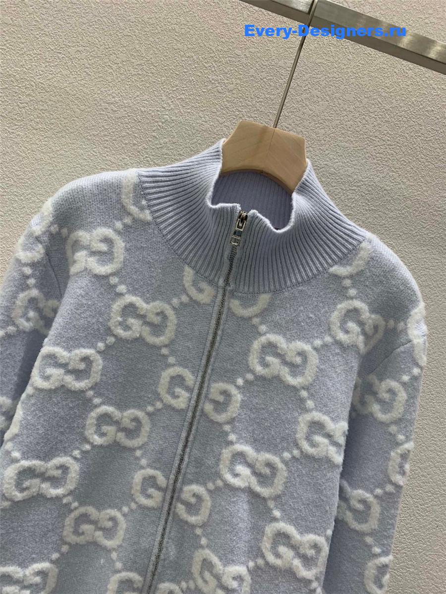Gvc*1 stitch jacquard cardigan in grey