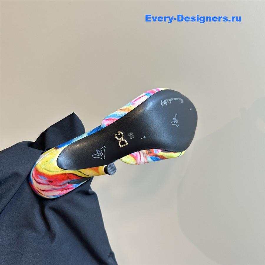 Dolce & Gabbana Multicolored Crystal Stiletto Mules in Fuchsia