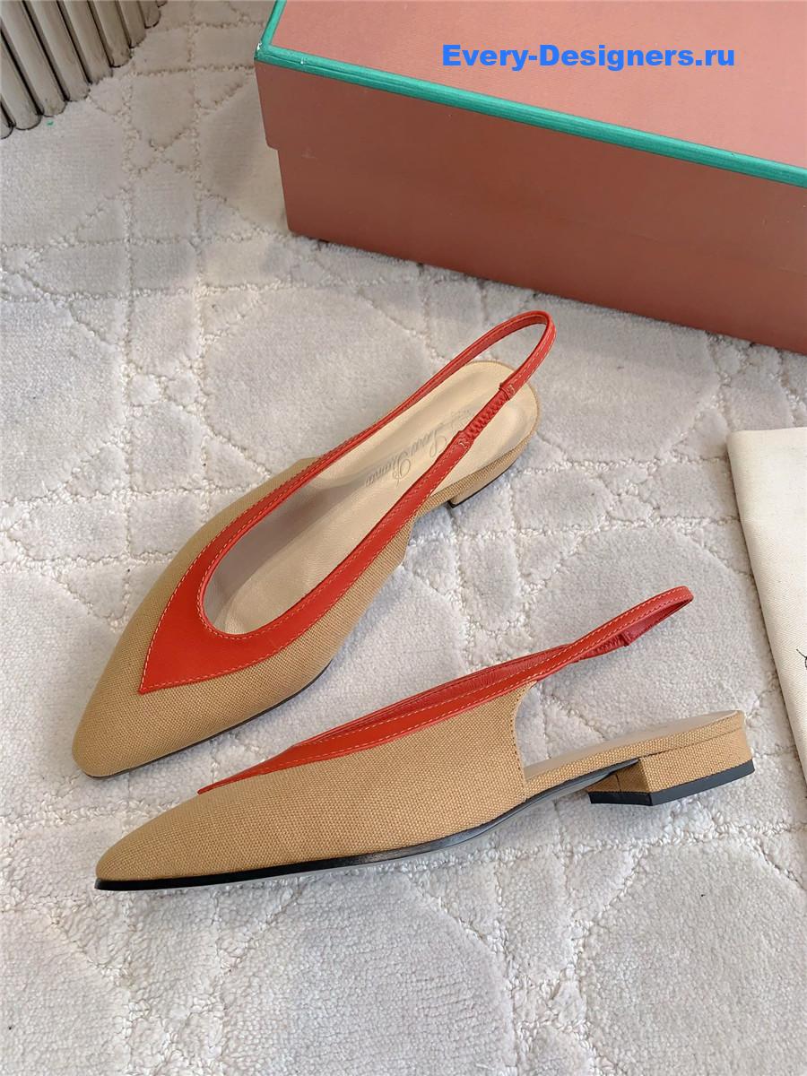 L0r0 P1ana rebecca slingback flats in wood