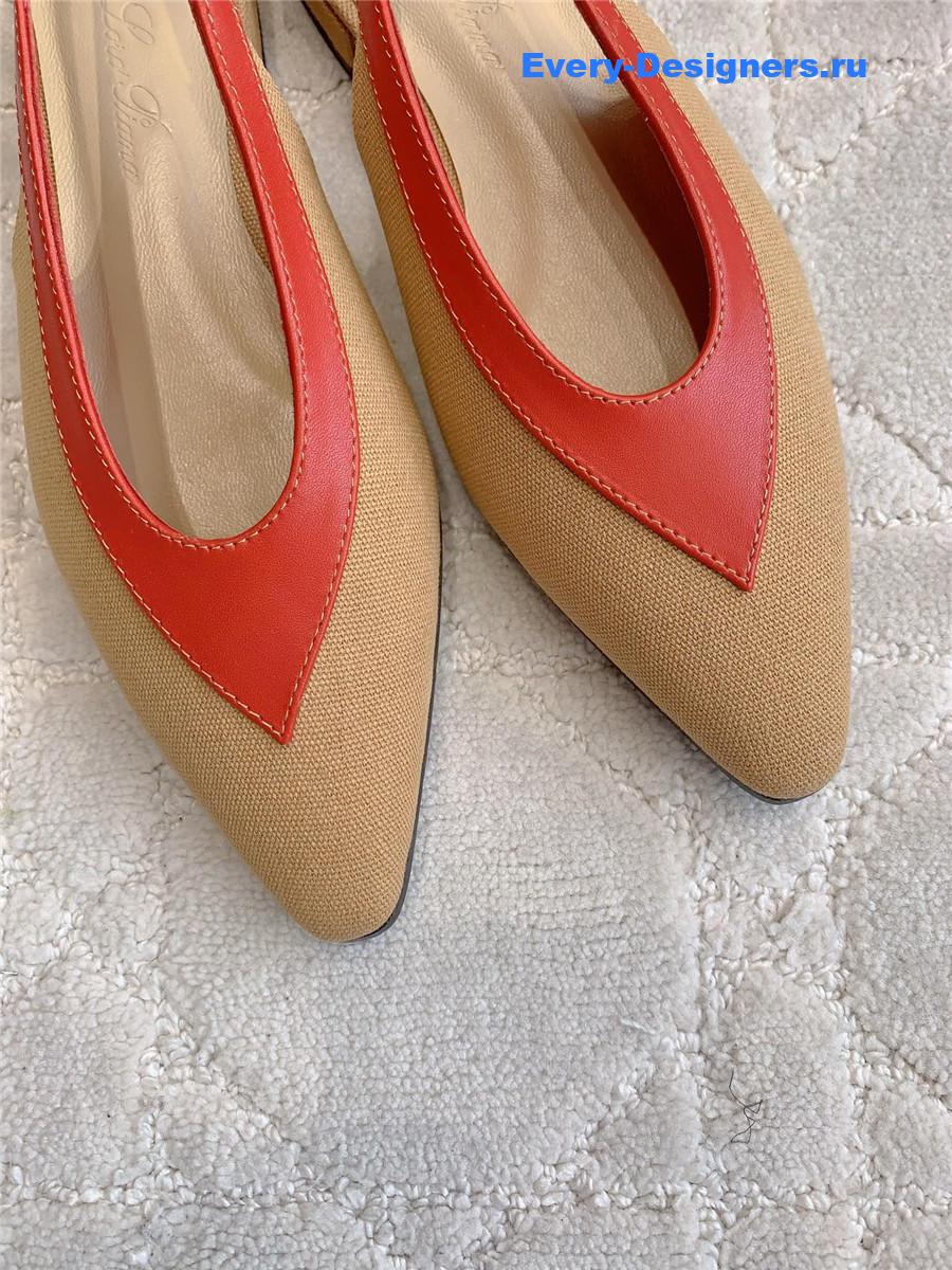 L0r0 P1ana rebecca slingback flats in wood