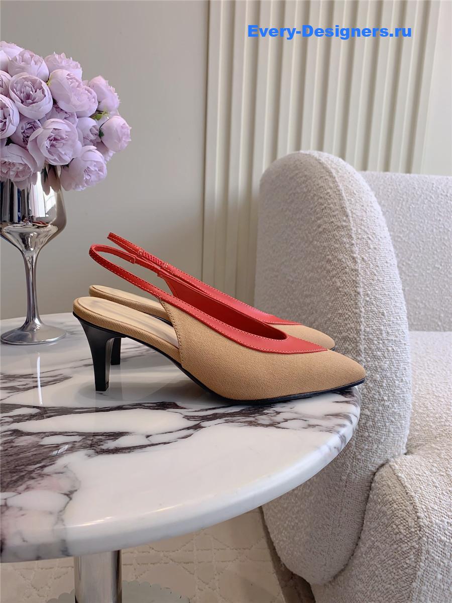 L0r0 P1ana rebecca slingback pumps in wood