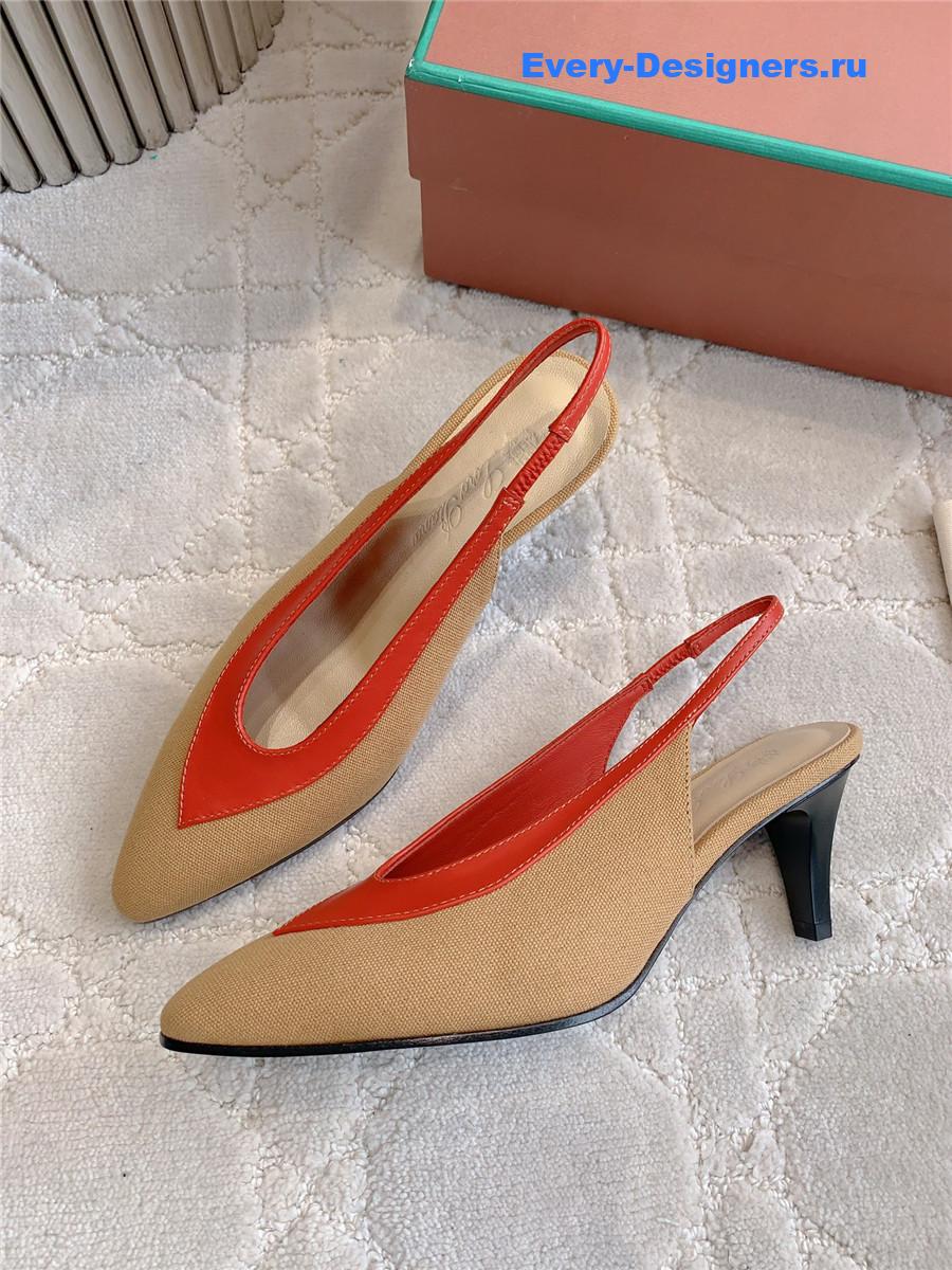 L0r0 P1ana rebecca slingback pumps in wood