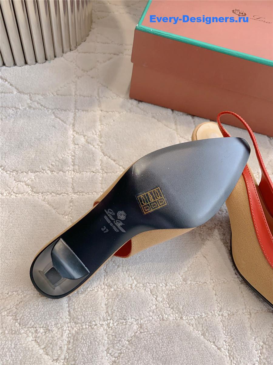 L0r0 P1ana rebecca slingback pumps in wood