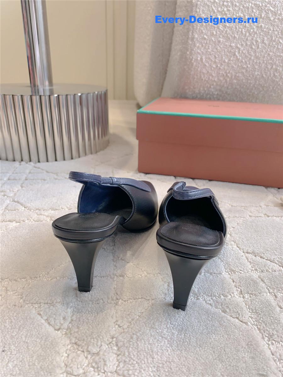 L0r0 P1ana rebecca slingback pumps in black/ink