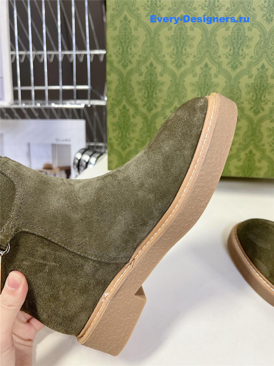 Gvc*1 suede slim horsebit boot in green