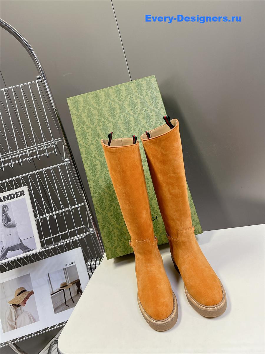 Gvc*1 suede slim horsebit boot in brown