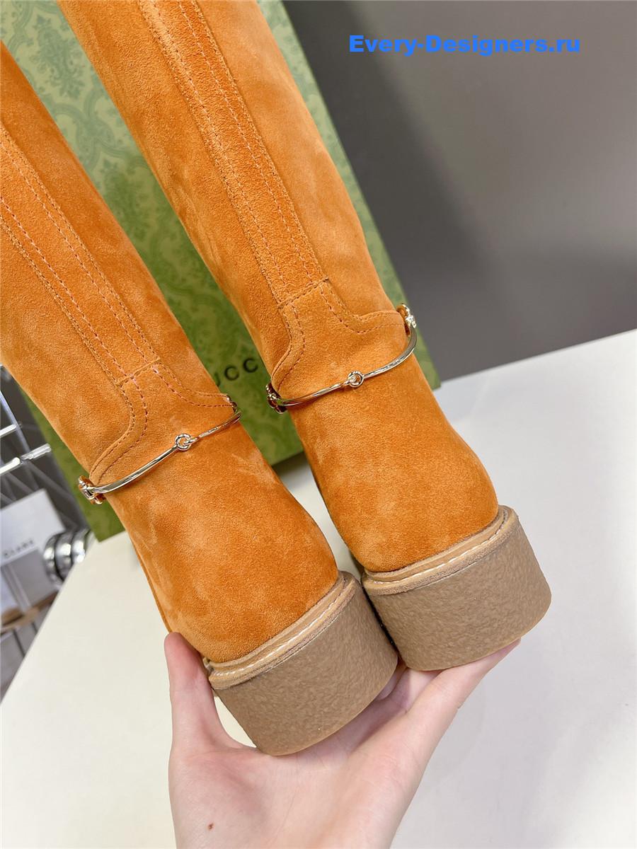 Gvc*1 suede slim horsebit boot in brown