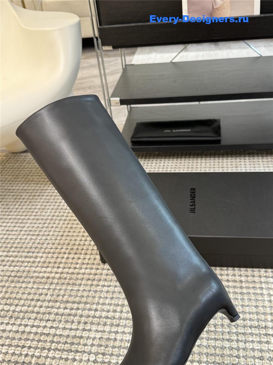 Jil Sander Calfskin Kitten Heel Knee Boots