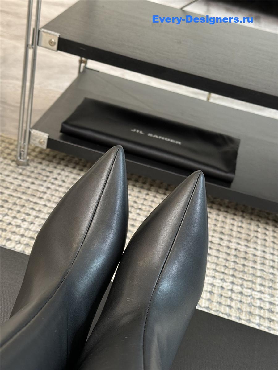 Jil Sander Calfskin Kitten Heel Knee Boots