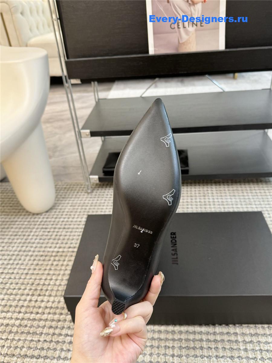 Jil Sander Calfskin Kitten Heel Knee Boots