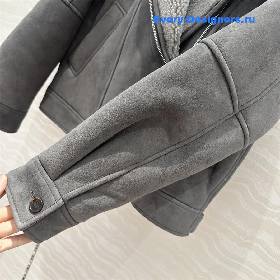 BC Grey Jacket Shearling Coat