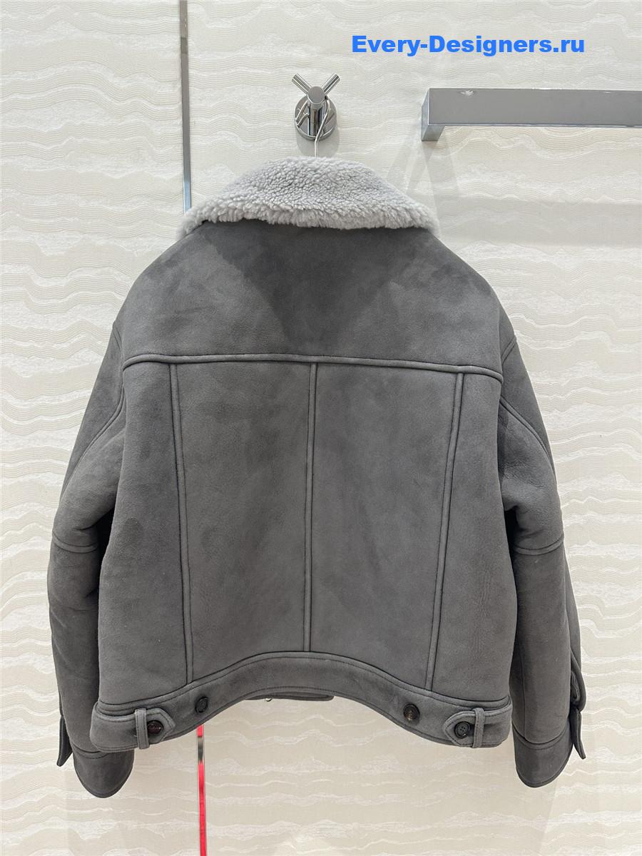 BC Grey Jacket Shearling Coat