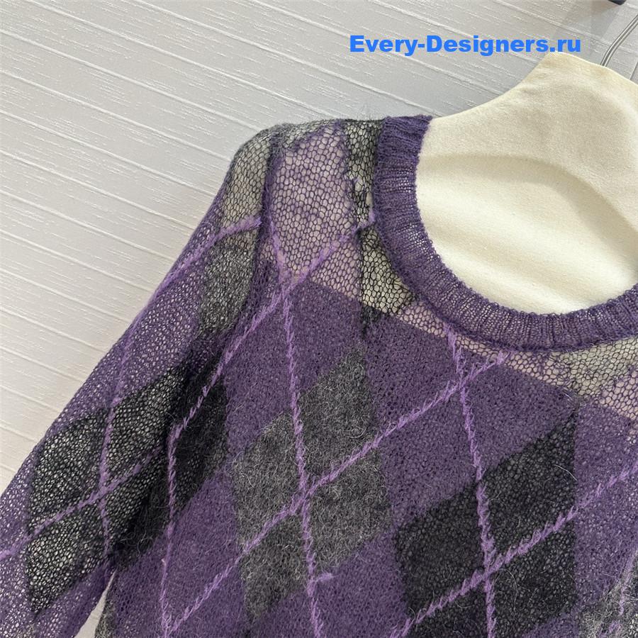 D10r blended knit sweater in purple